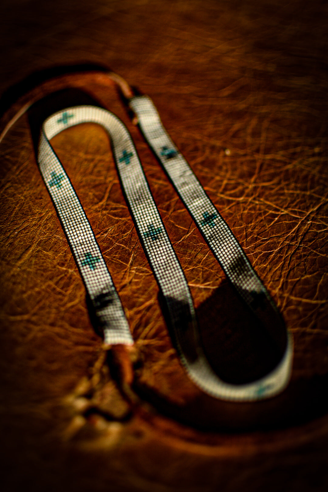 Hat Band — “Turquoise Crosses” (narrow)