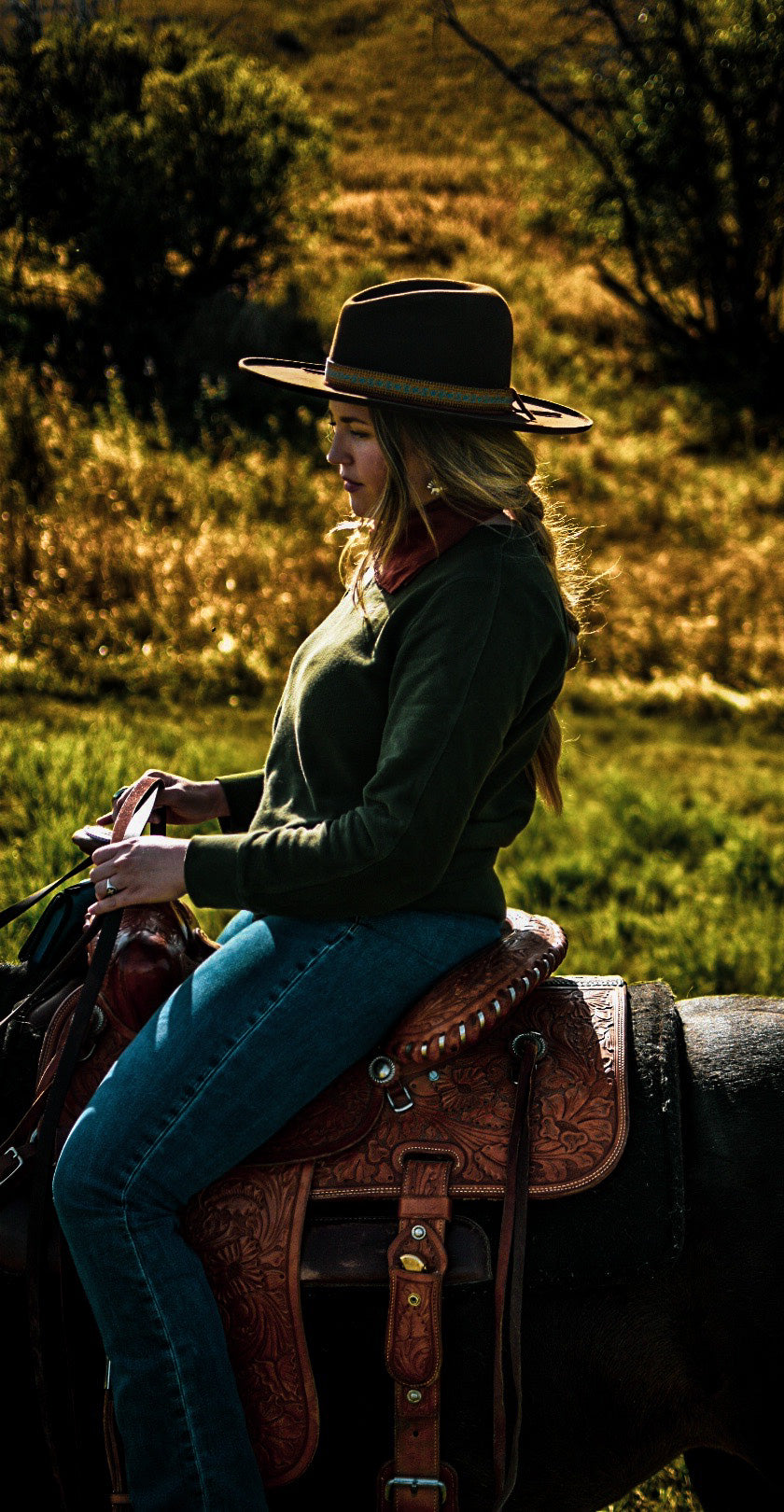 Hat Band — “Boulder Falls” in blue