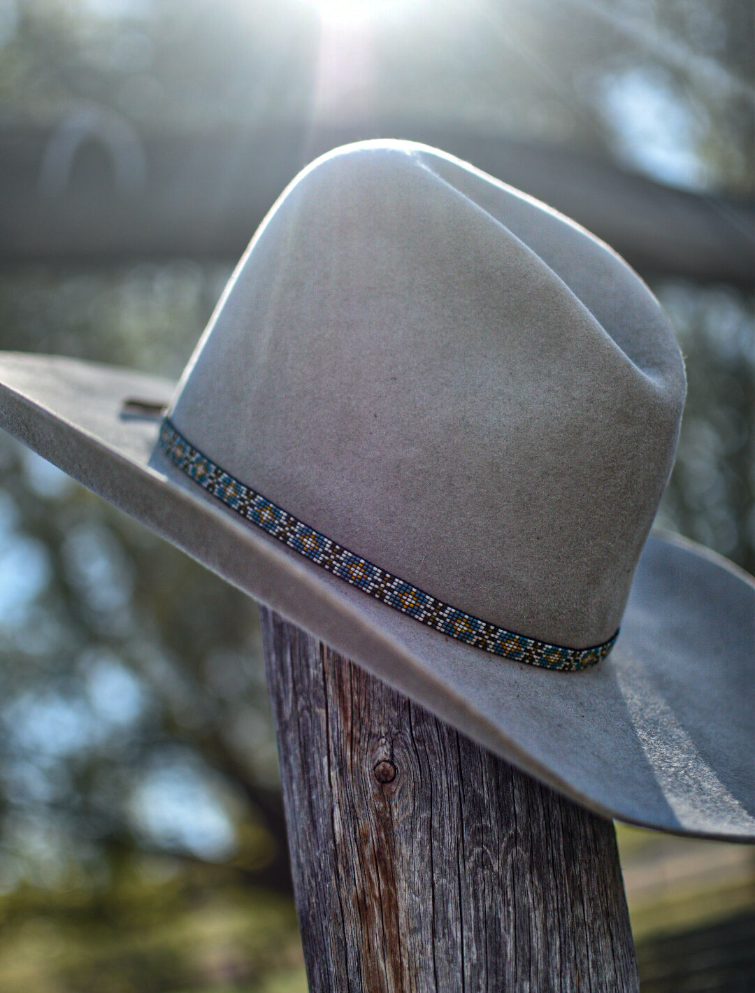 Hat Band — “Flora” in blue