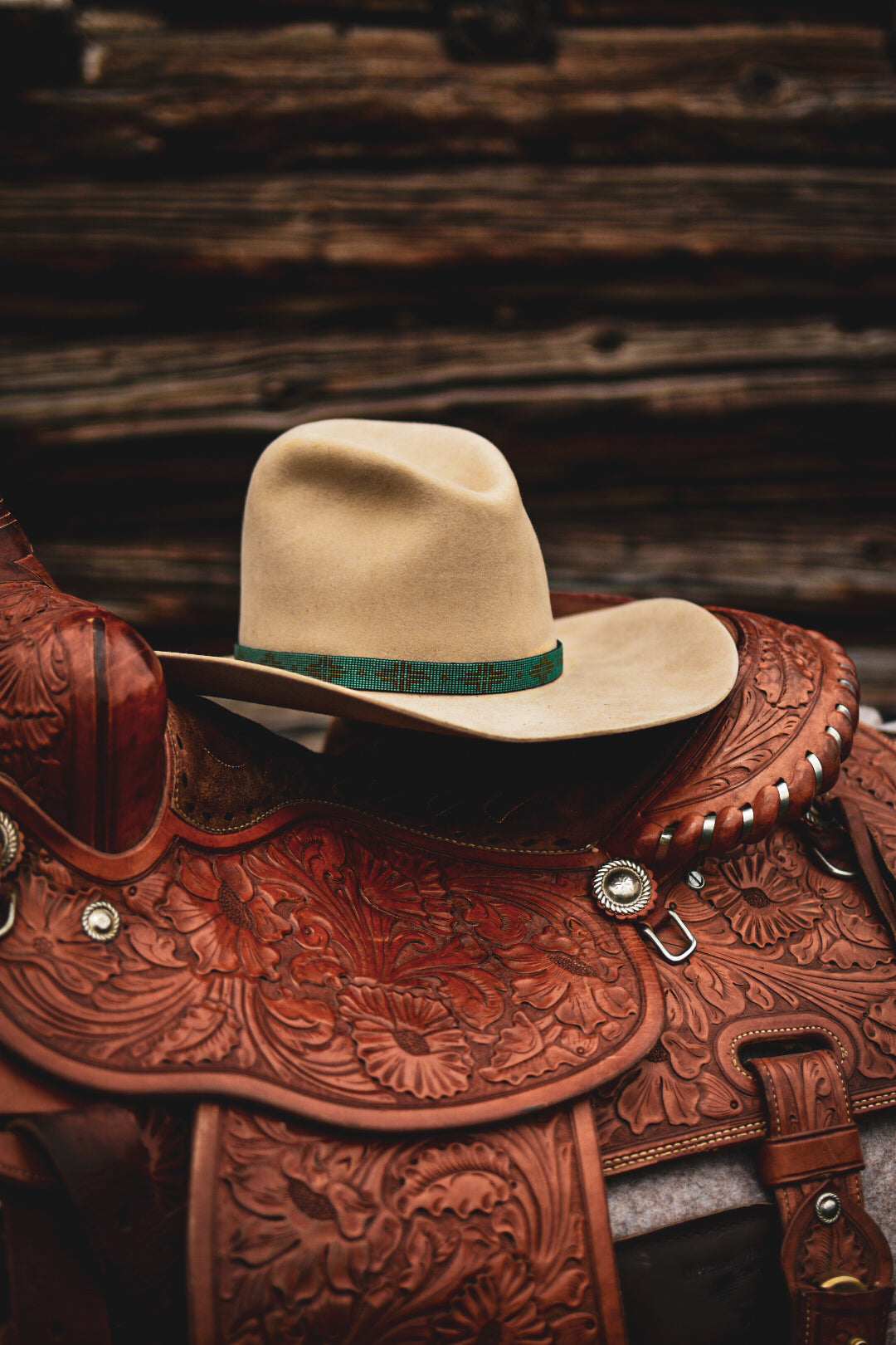 Hat Band — “Larch” in turquoise