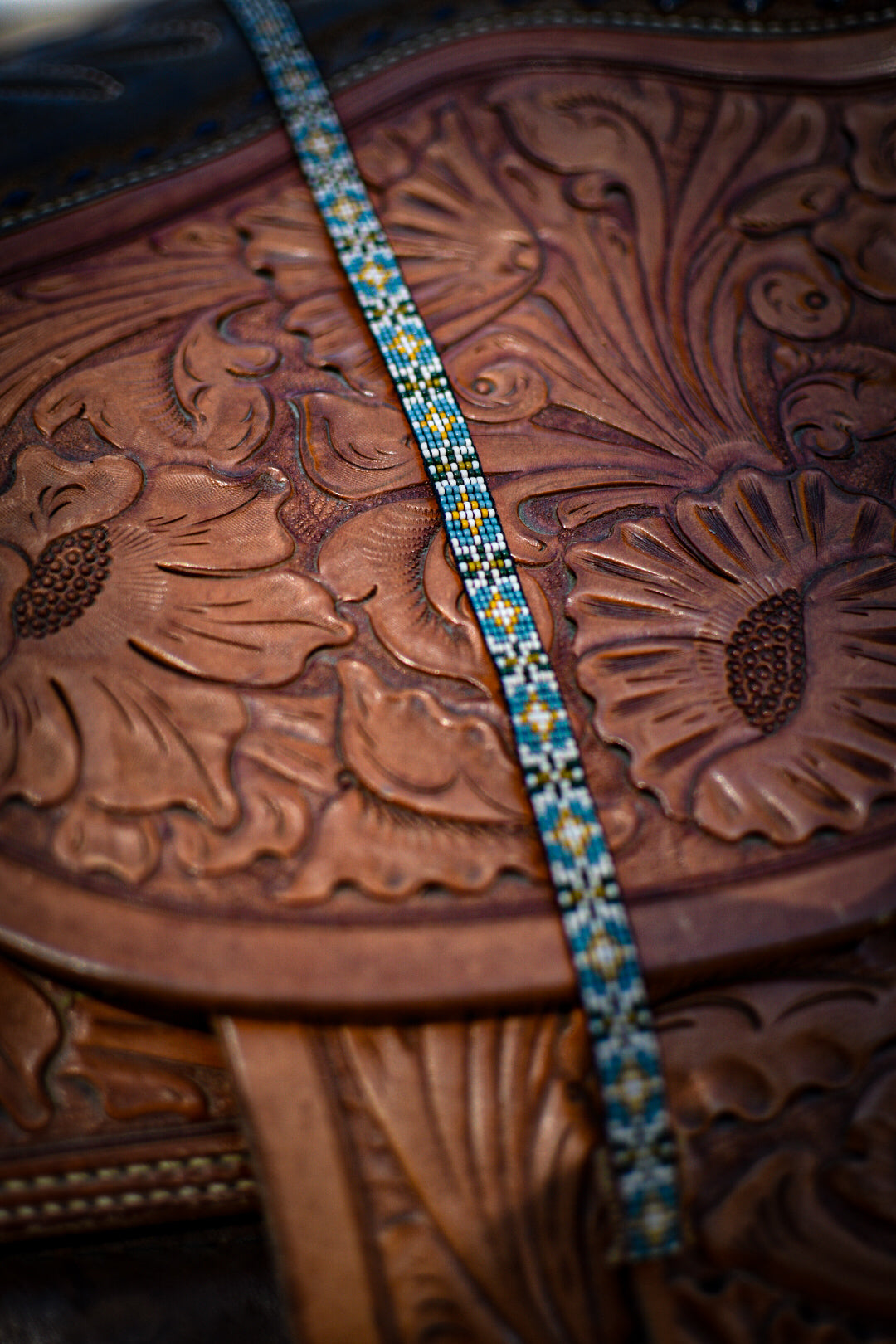 Hat Band — “Flora” in blue