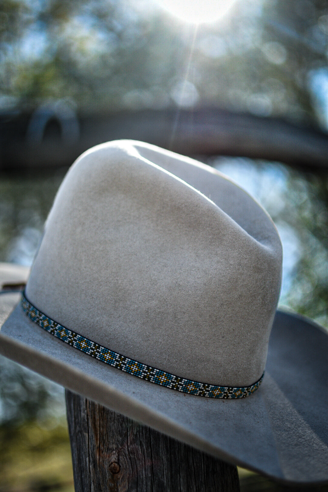 Hat Band — “Flora” in blue