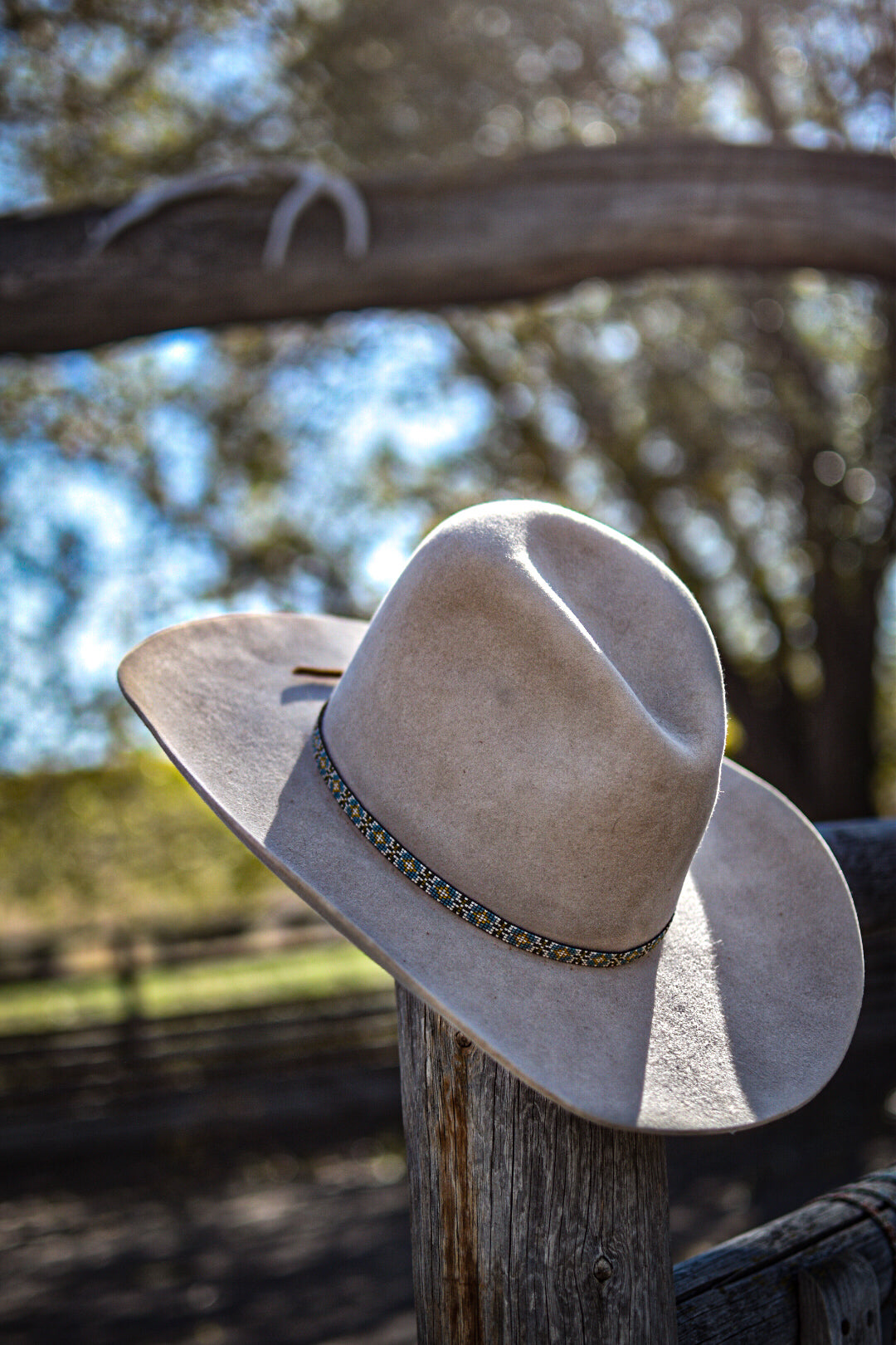 Hat Band — “Flora” in blue