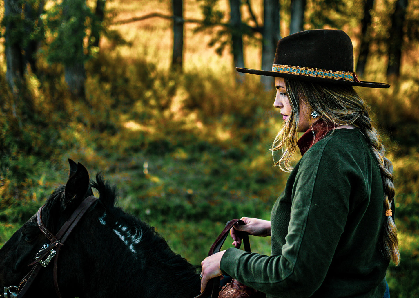 Hat Band — “Boulder Falls” in blue