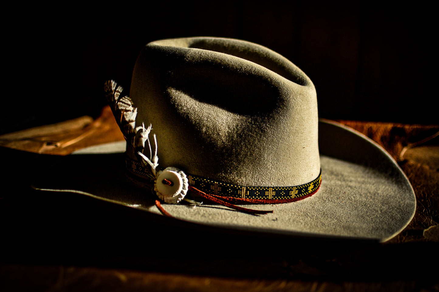 Hat Band — “Crosses” in yellow