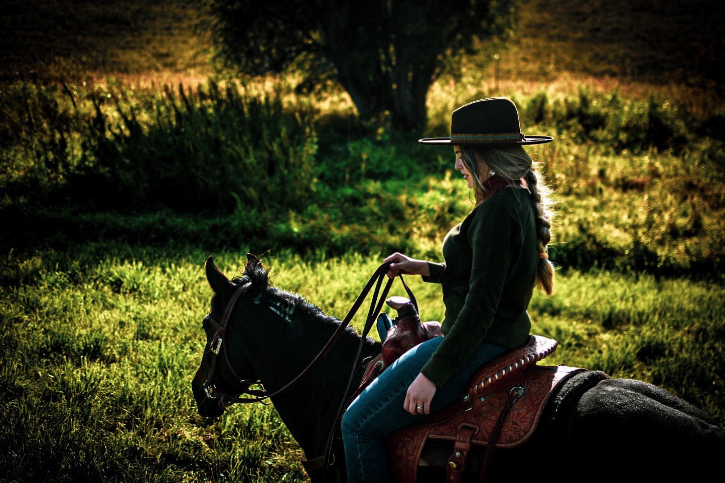 Hat Band — “Boulder Falls” in blue