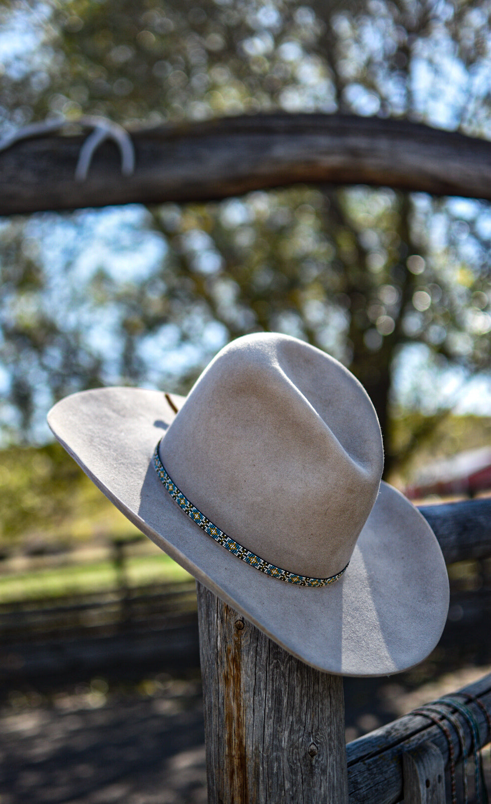 Hat Band — “Flora” in blue