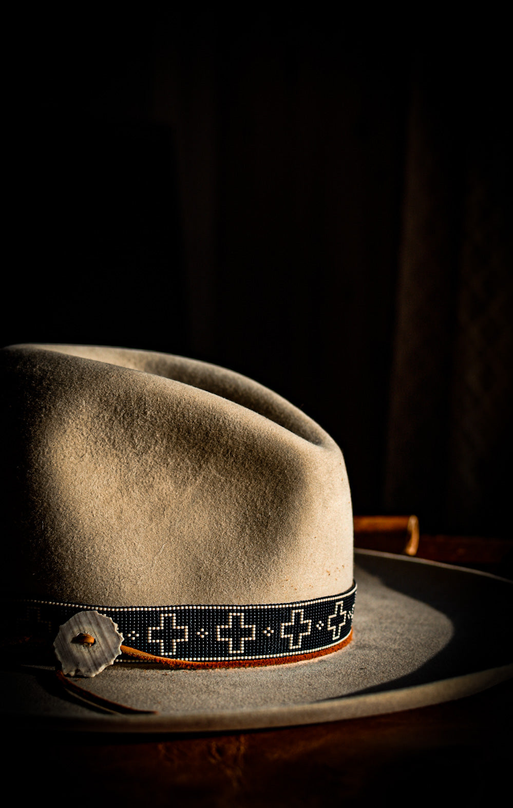 Made To Order Hat Band - "Open Cross" Black + White
