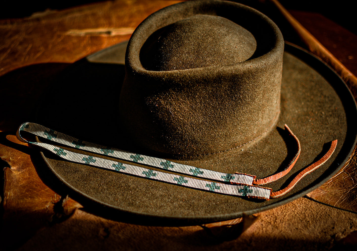Hat Band — Made to Order — “Turquoise Crosses”