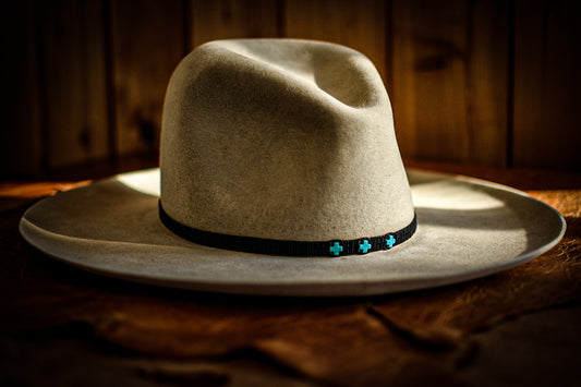 Hat Band — “Side Tie Cross”