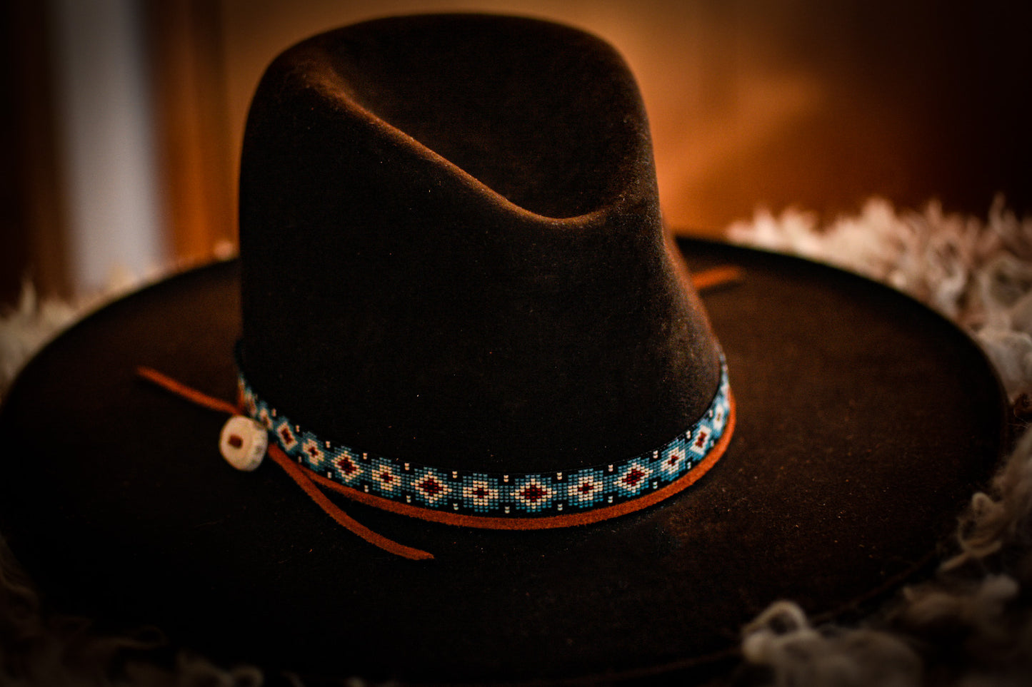 Hat Band — Made to Order — “Saddle Blanket” (narrow - blue)
