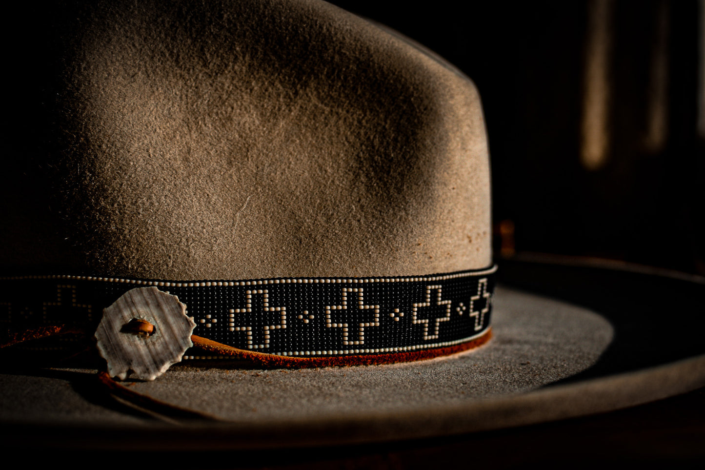 Made To Order Hat Band - "Open Cross" Black + White