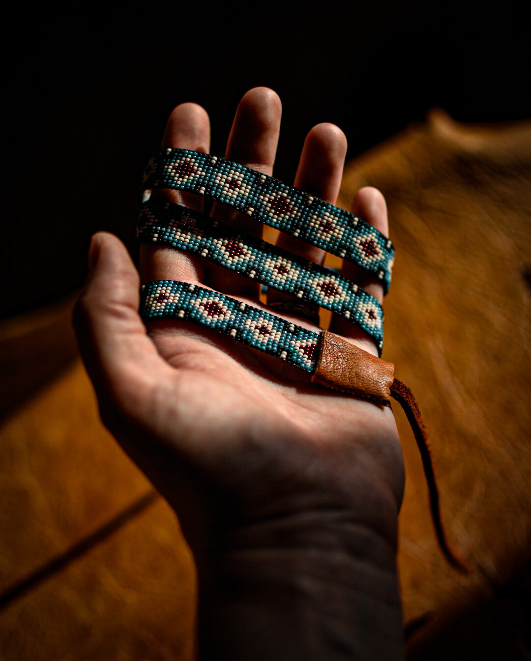 Hat Band — Made to Order — “Saddle Blanket” (narrow - blue)