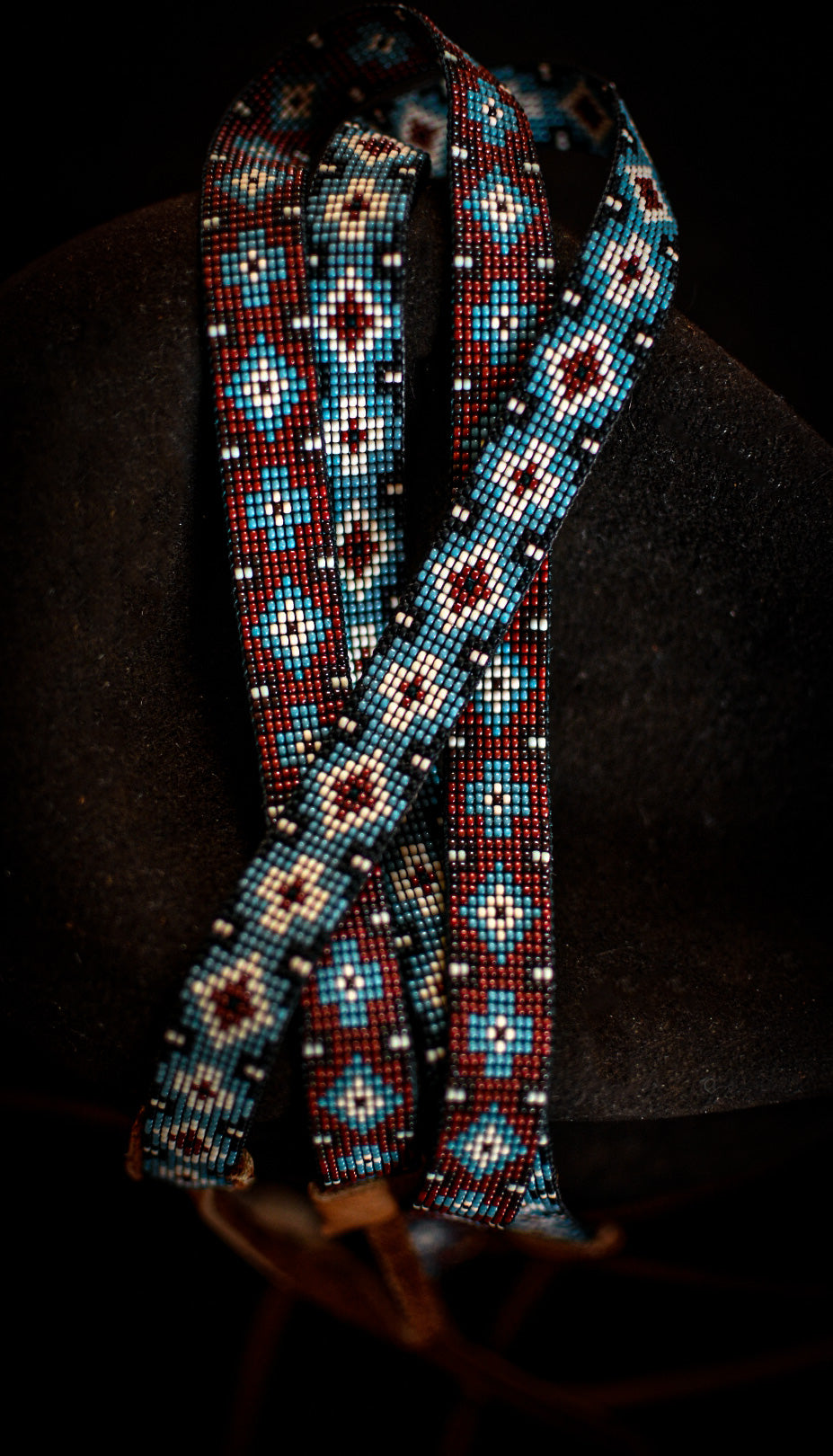Hat Band — Made to Order — “Saddle Blanket” (narrow - blue)