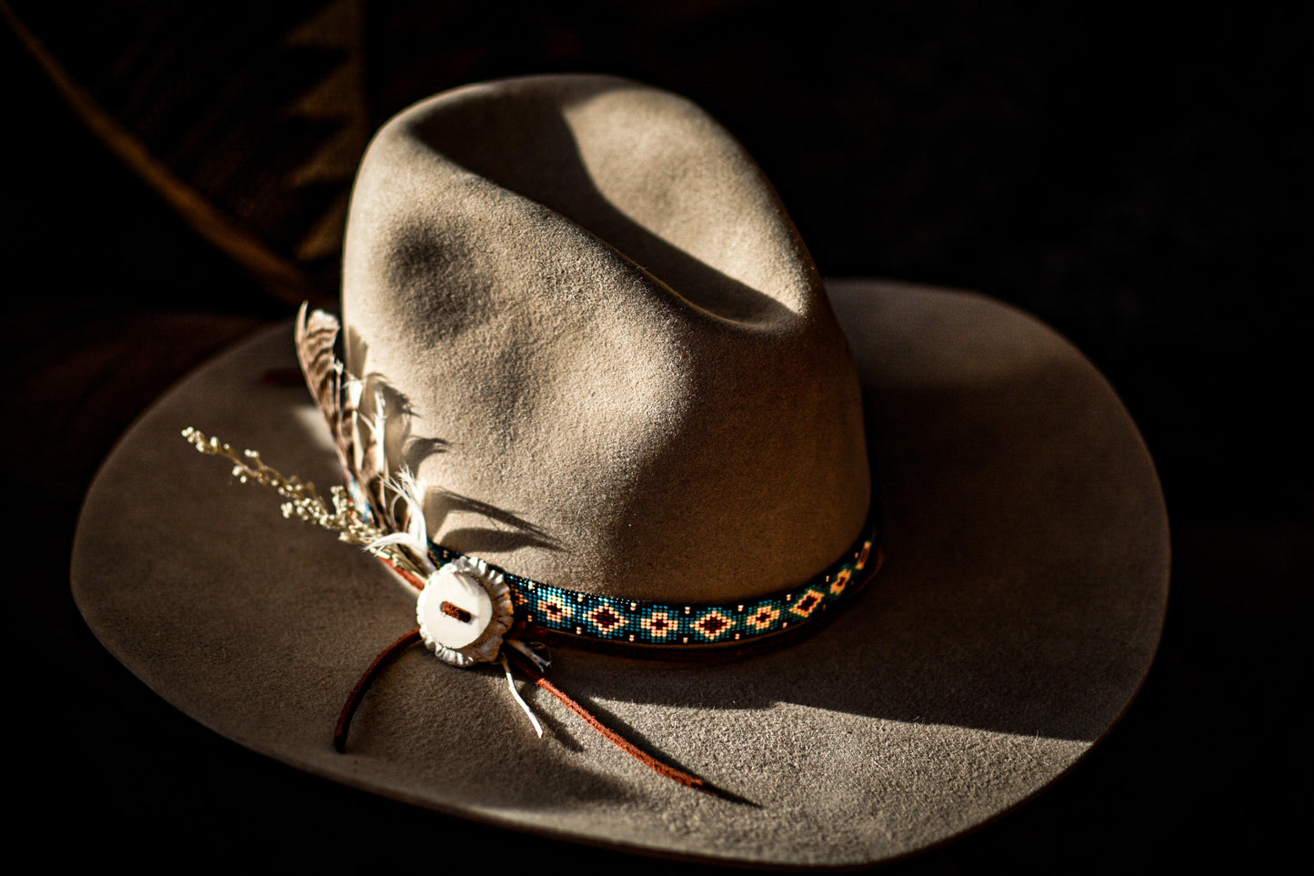 Hat Band — Made to Order — “Saddle Blanket” (narrow - blue)