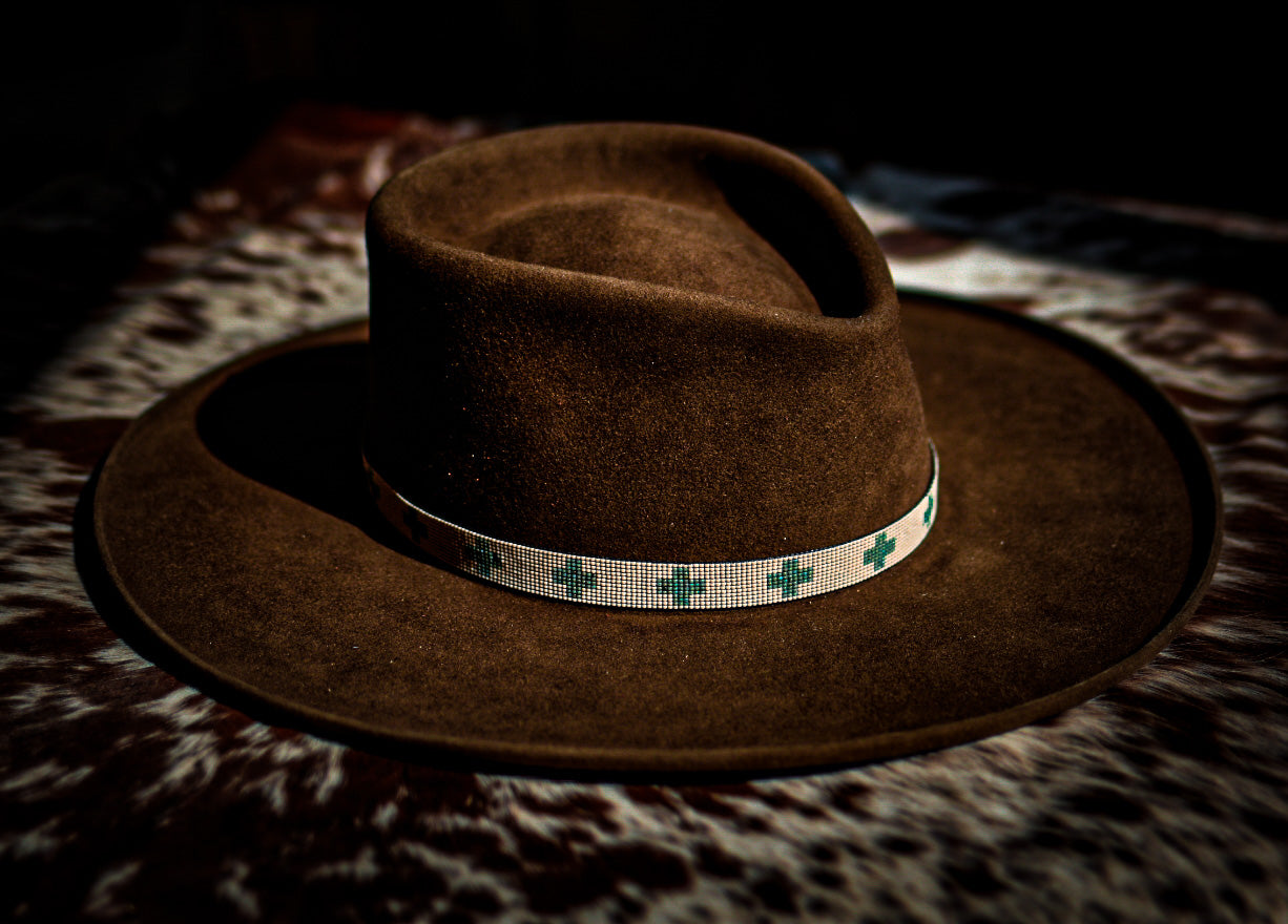 Hat Band — “Turquoise Crosses”