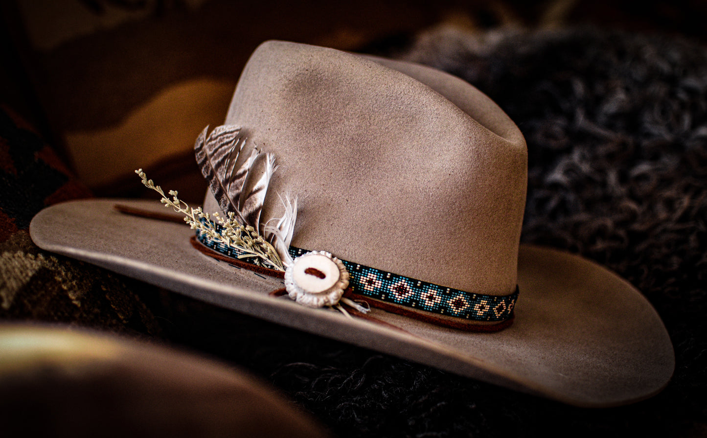 Hat Band — Made to Order — “Saddle Blanket” (narrow - blue)