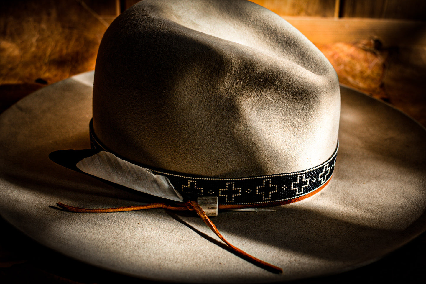 Made To Order Hat Band - "Open Cross" Black + White