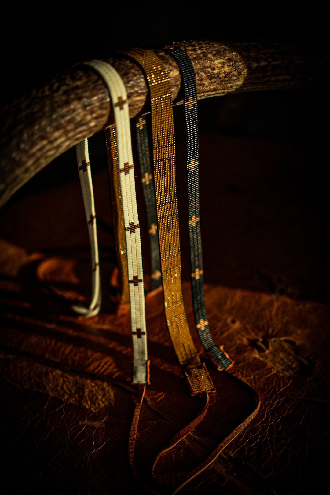 Hat Band — “Bugle Cross” - Black + Bronze