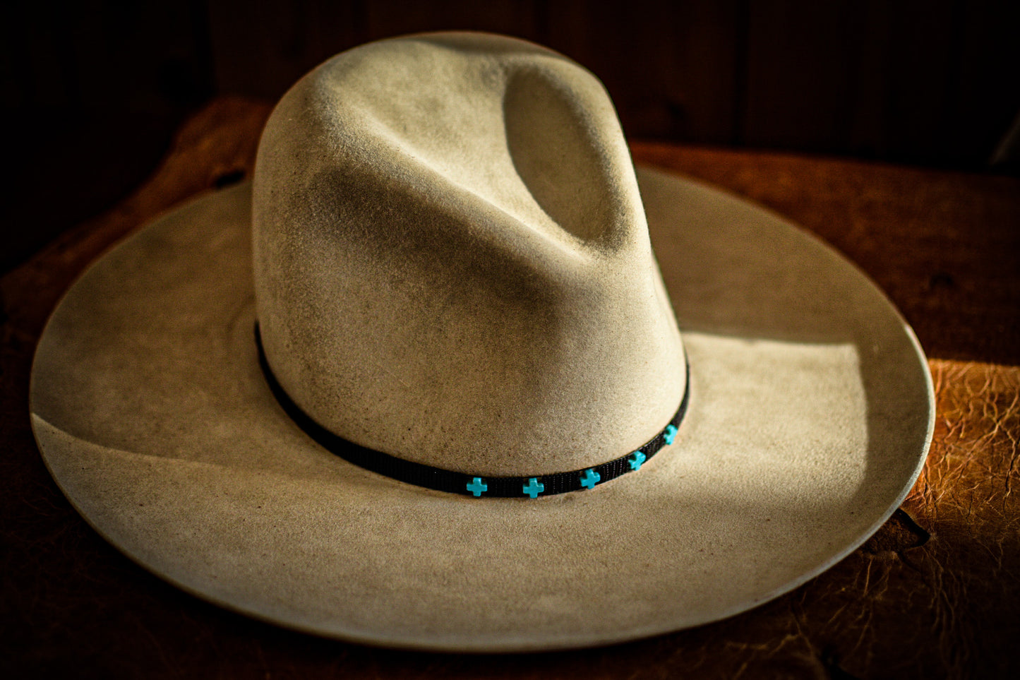 Hat Band — “Side Tie Cross”