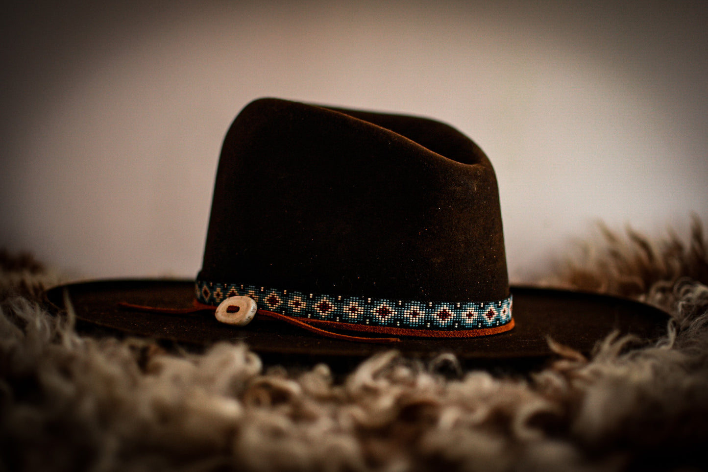 Hat Band — Made to Order — “Saddle Blanket” (narrow - blue)