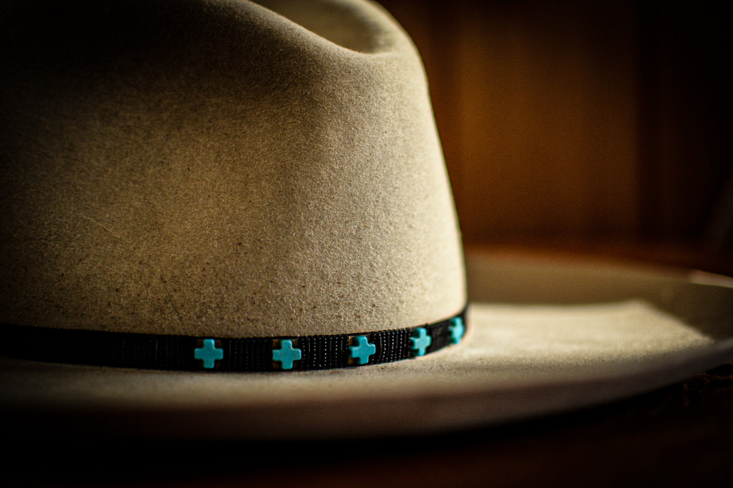 Hat Band — “Side Tie Cross”