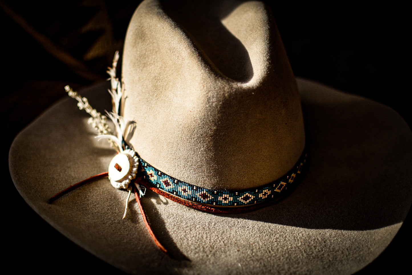 Hat Band — Made to Order — “Saddle Blanket” (narrow - blue)