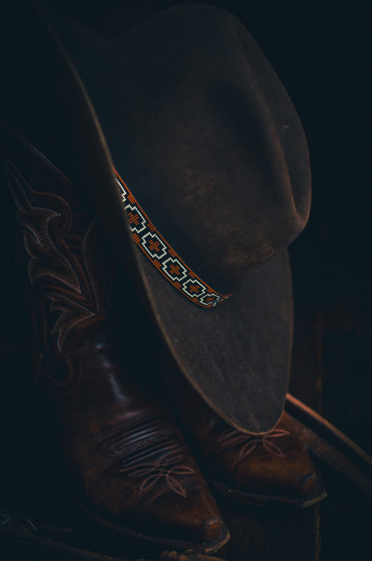 Hat Band — “West Fork” in rust