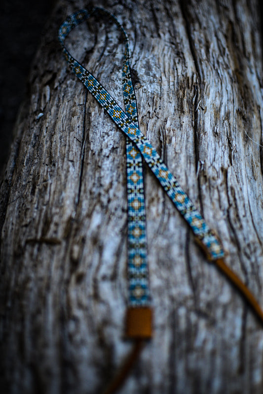 Hat Band — “Flora” in blue