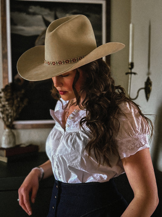 Hat Band — Marigold in Oxblood