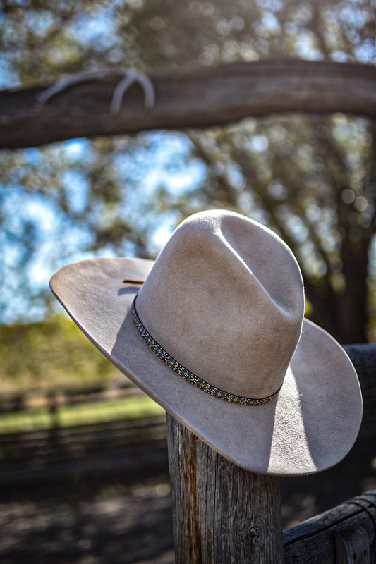 Hat Band — “Flora” in blue