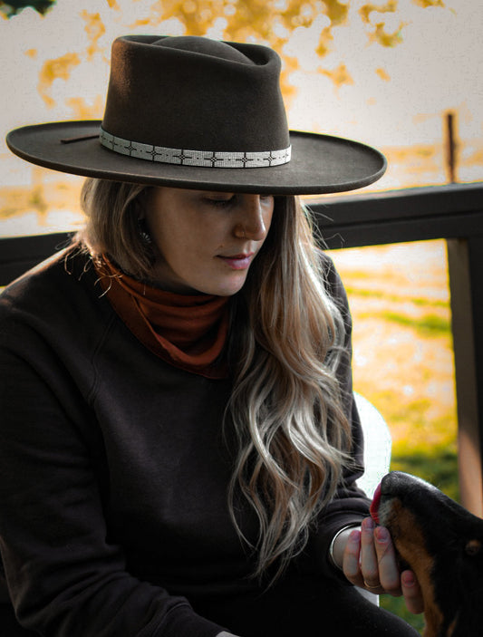 Hat Band — Made to Order — “Polaris” in white
