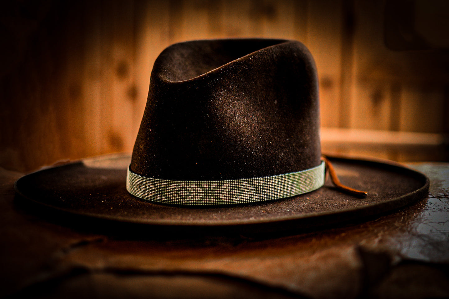 Hat Band — “Prairie Fire” in Sage