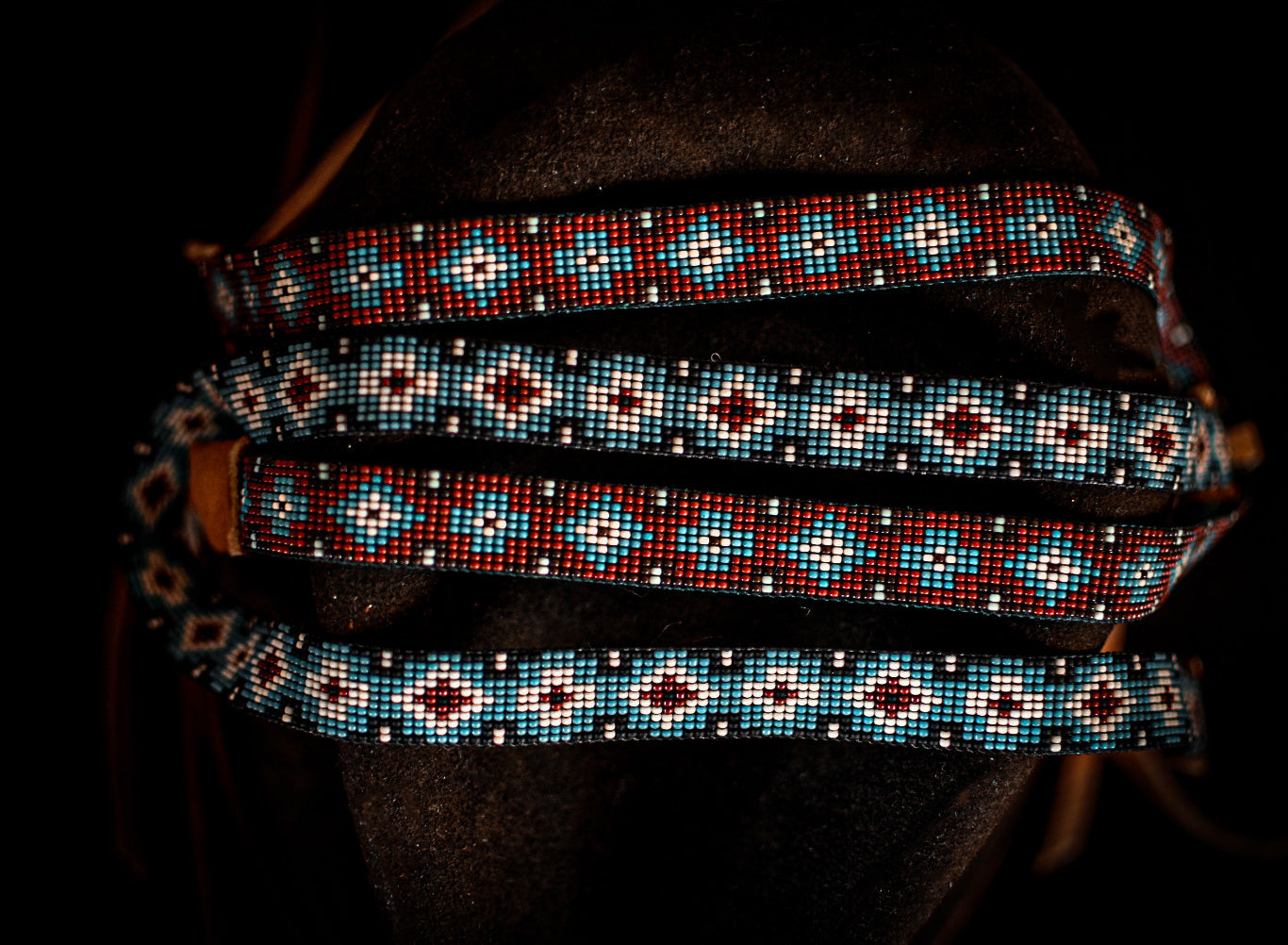 Hat Band — Made to Order— “Saddle Blanket” (narrow - red)