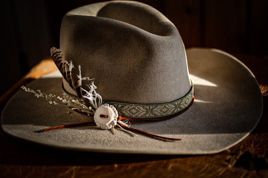 Hat Band — “Prairie Fire” in Sage