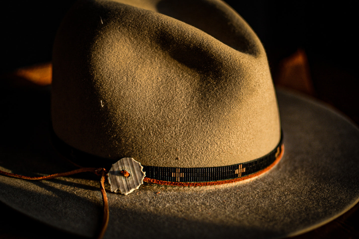 Hat Band — “Bugle Cross” - Black + Bronze
